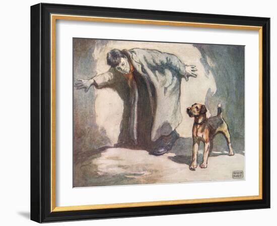 Police Dog at Work, Illustration from 'Helpers Without Hands' by Gladys Davidson, Published in 1919-John Edwin Noble-Framed Giclee Print