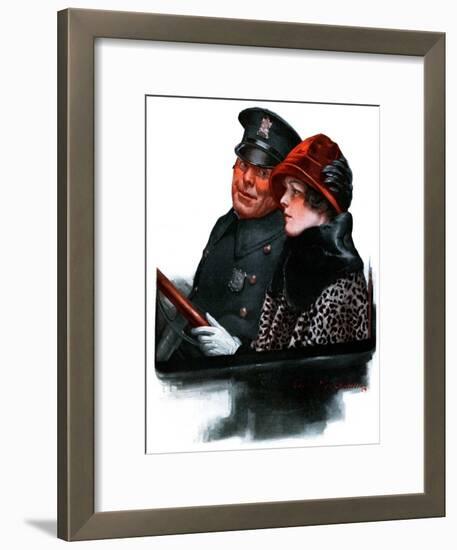 "Police Escort,"March 15, 1924-Charles A. MacLellan-Framed Giclee Print