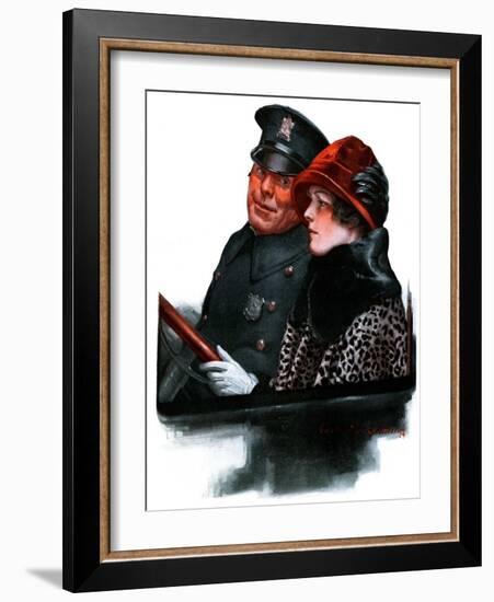 "Police Escort,"March 15, 1924-Charles A. MacLellan-Framed Giclee Print