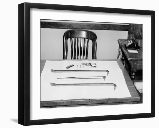 Police Evidence Display in Chicago, Ca. 1949.-Kirn Vintage Stock-Framed Photographic Print