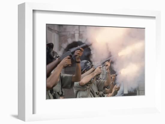 Police Fire Tear Gas at Protestors by Kowloon Court House, Hong Kong-Co Rentmeester-Framed Photographic Print