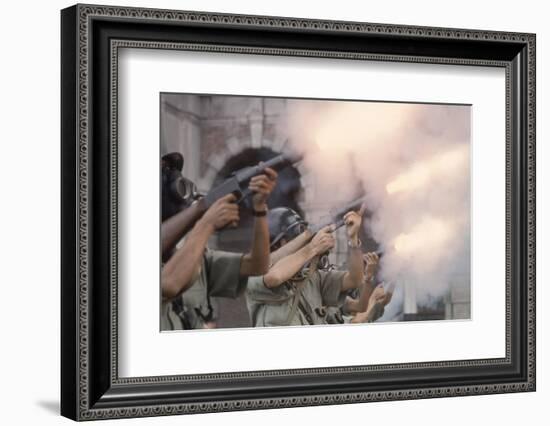 Police Fire Tear Gas at Protestors by Kowloon Court House, Hong Kong-Co Rentmeester-Framed Photographic Print