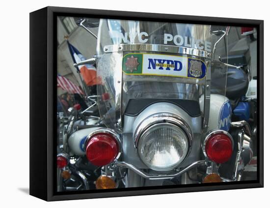 Police Harley Davidson Motorbike, New York City, New York, United States of America, North America-Hans Peter Merten-Framed Premier Image Canvas