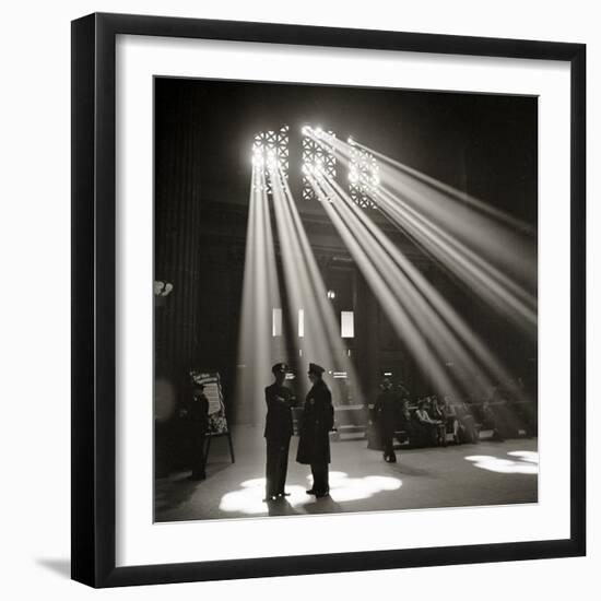 Police in Waiting Room of the Union Station, Chicago--Framed Photographic Print