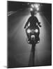 Police Motorcycle Leading Adlai E. Stevenson's Motorcade During His Campaign Tour-null-Mounted Photographic Print