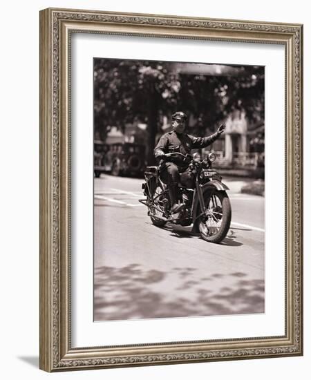 Police Officer on Motorcycle-Philip Gendreau-Framed Photographic Print