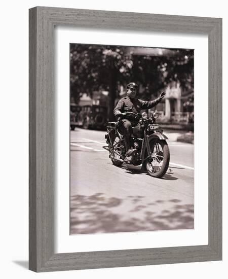 Police Officer on Motorcycle-Philip Gendreau-Framed Photographic Print