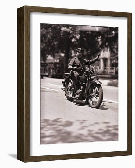 Police Officer on Motorcycle-Philip Gendreau-Framed Photographic Print