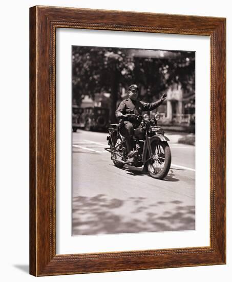 Police Officer on Motorcycle-Philip Gendreau-Framed Photographic Print