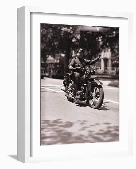 Police Officer on Motorcycle-Philip Gendreau-Framed Photographic Print