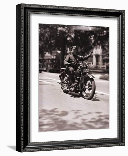 Police Officer on Motorcycle-Philip Gendreau-Framed Photographic Print