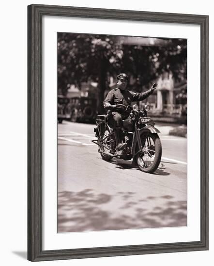 Police Officer on Motorcycle-Philip Gendreau-Framed Photographic Print