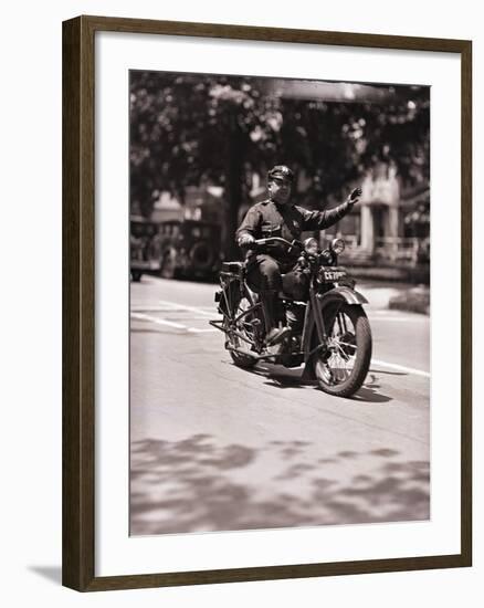 Police Officer on Motorcycle-Philip Gendreau-Framed Photographic Print