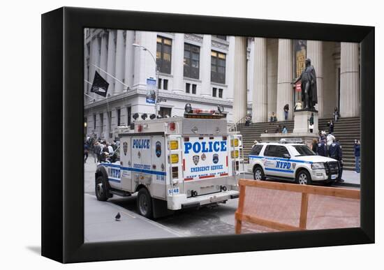 Police on Wall Street, New York.-Mark Williamson-Framed Premier Image Canvas