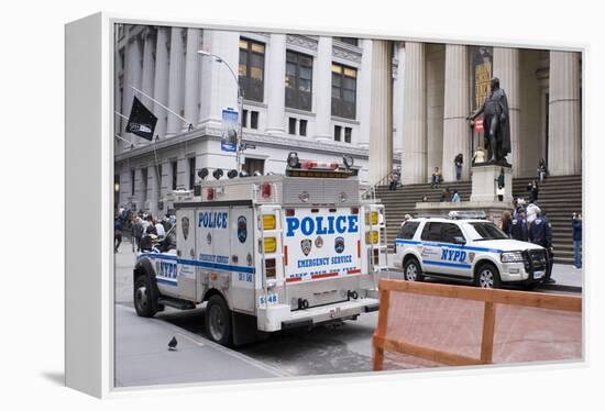 Police on Wall Street, New York.-Mark Williamson-Framed Premier Image Canvas