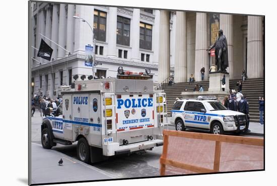 Police on Wall Street, New York.-Mark Williamson-Mounted Photographic Print