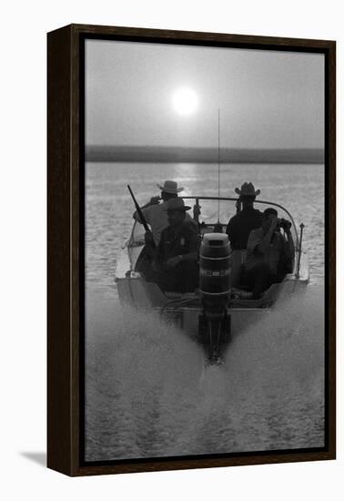 Police Patroling the Waters Between Mexico and the Texas, Us Looking for Marijuana Smugglers-Co Rentmeester-Framed Premier Image Canvas