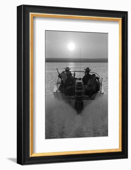 Police Patroling the Waters Between Mexico and the Texas, Us Looking for Marijuana Smugglers-Co Rentmeester-Framed Photographic Print