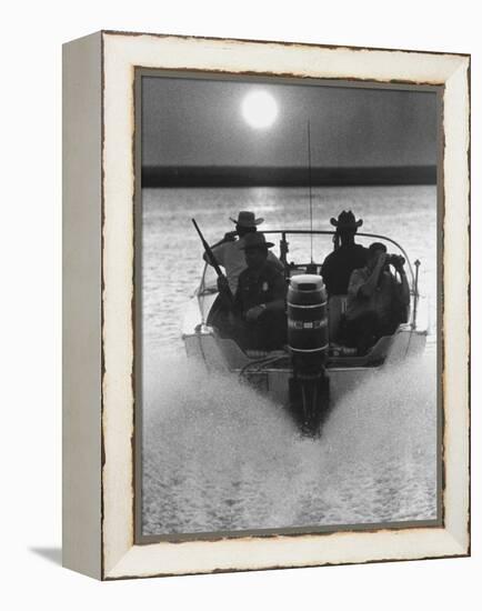 Police Patrolling the Waters Between Mexico and the US Looking for Marijuana Smugglers-Co Rentmeester-Framed Premier Image Canvas