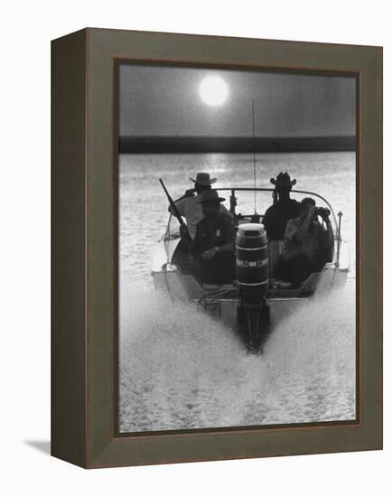 Police Patrolling the Waters Between Mexico and the US Looking for Marijuana Smugglers-Co Rentmeester-Framed Premier Image Canvas