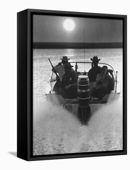 Police Patrolling the Waters Between Mexico and the US Looking for Marijuana Smugglers-Co Rentmeester-Framed Premier Image Canvas