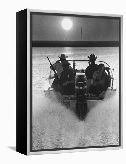 Police Patrolling the Waters Between Mexico and the US Looking for Marijuana Smugglers-Co Rentmeester-Framed Premier Image Canvas