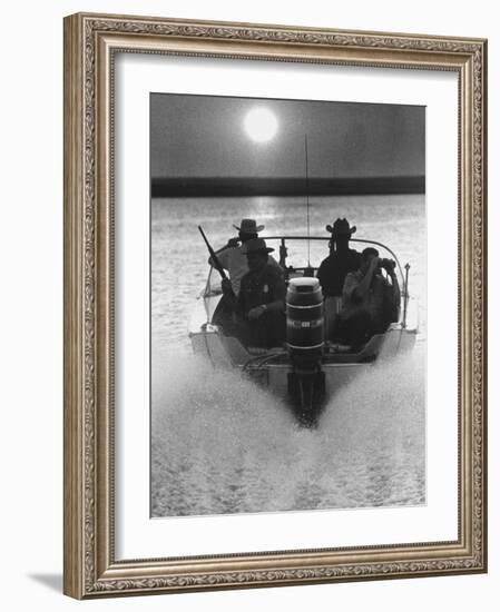 Police Patrolling the Waters Between Mexico and the US Looking for Marijuana Smugglers-Co Rentmeester-Framed Photographic Print