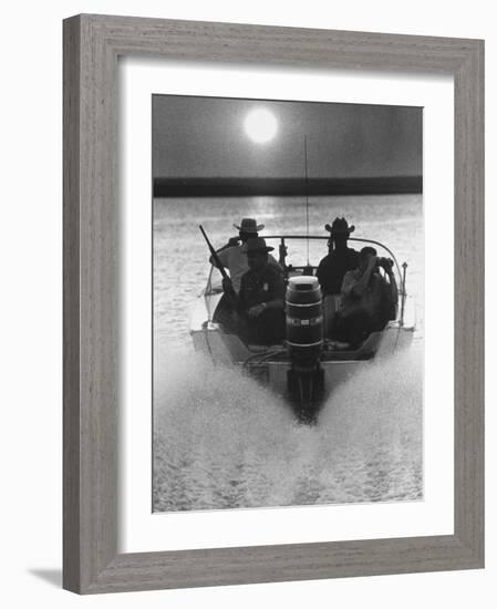 Police Patrolling the Waters Between Mexico and the US Looking for Marijuana Smugglers-Co Rentmeester-Framed Photographic Print