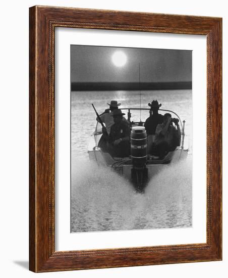 Police Patrolling the Waters Between Mexico and the US Looking for Marijuana Smugglers-Co Rentmeester-Framed Photographic Print