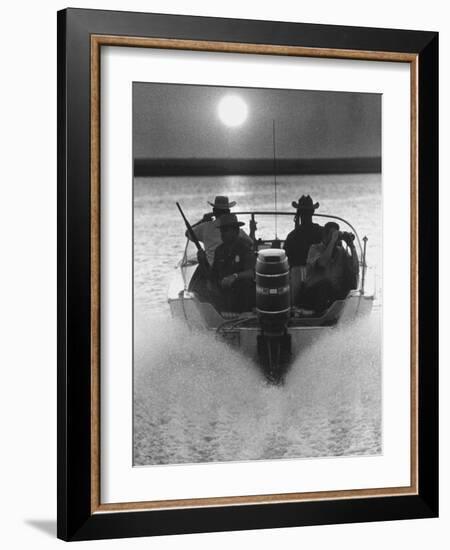 Police Patrolling the Waters Between Mexico and the US Looking for Marijuana Smugglers-Co Rentmeester-Framed Photographic Print