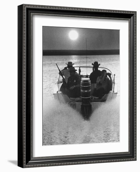 Police Patrolling the Waters Between Mexico and the US Looking for Marijuana Smugglers-Co Rentmeester-Framed Photographic Print