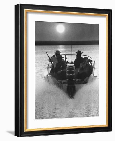 Police Patrolling the Waters Between Mexico and the US Looking for Marijuana Smugglers-Co Rentmeester-Framed Photographic Print