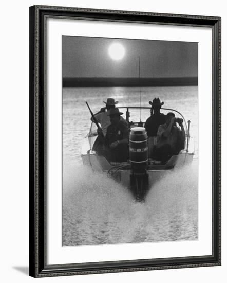 Police Patrolling the Waters Between Mexico and the US Looking for Marijuana Smugglers-Co Rentmeester-Framed Photographic Print