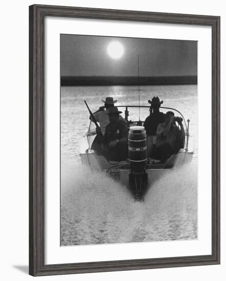 Police Patrolling the Waters Between Mexico and the US Looking for Marijuana Smugglers-Co Rentmeester-Framed Photographic Print