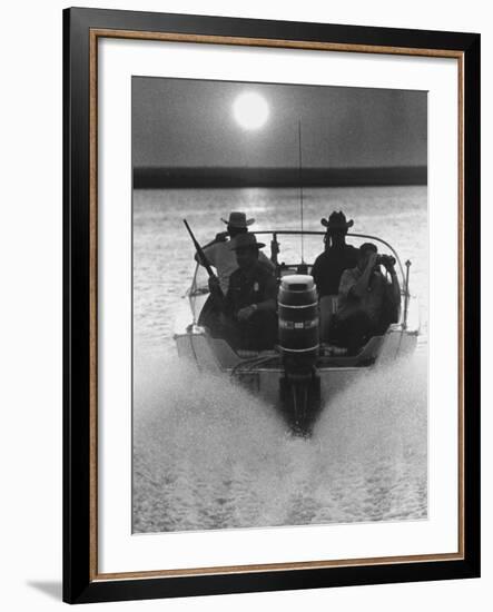 Police Patrolling the Waters Between Mexico and the US Looking for Marijuana Smugglers-Co Rentmeester-Framed Photographic Print