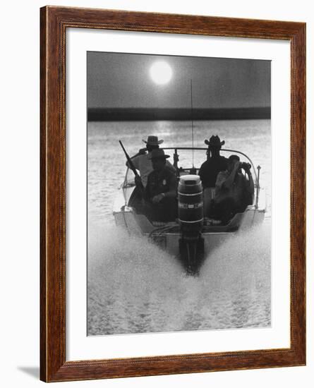 Police Patrolling the Waters Between Mexico and the US Looking for Marijuana Smugglers-Co Rentmeester-Framed Photographic Print