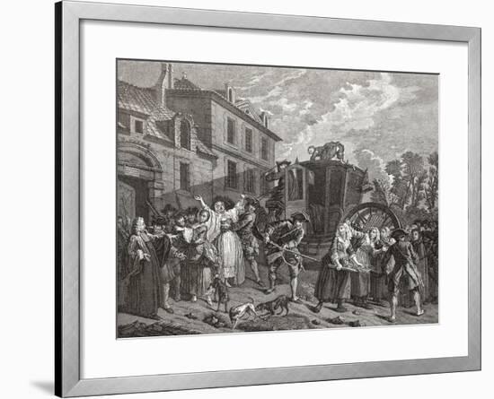 Police Shutting Down a House of Prostitution-null-Framed Giclee Print