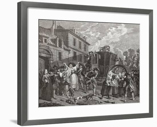 Police Shutting Down a House of Prostitution-null-Framed Giclee Print