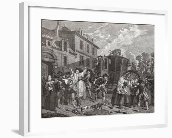 Police Shutting Down a House of Prostitution-null-Framed Giclee Print