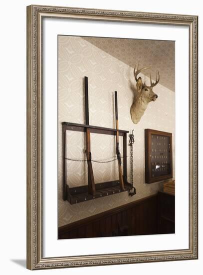 Police Station Gun Rack, Old Cowtown Museum, Wichita, Kansas, USA-Walter Bibikow-Framed Photographic Print