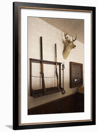 Police Station Gun Rack, Old Cowtown Museum, Wichita, Kansas, USA-Walter Bibikow-Framed Photographic Print