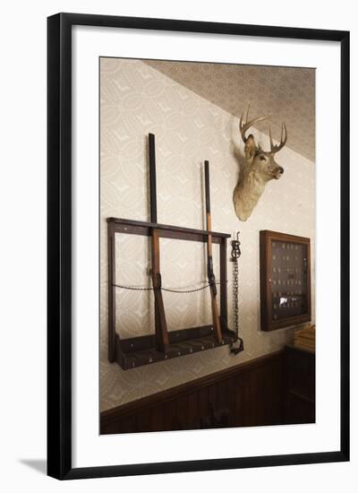 Police Station Gun Rack, Old Cowtown Museum, Wichita, Kansas, USA-Walter Bibikow-Framed Photographic Print