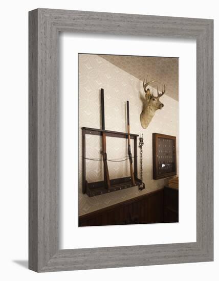 Police Station Gun Rack, Old Cowtown Museum, Wichita, Kansas, USA-Walter Bibikow-Framed Photographic Print