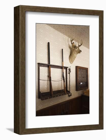 Police Station Gun Rack, Old Cowtown Museum, Wichita, Kansas, USA-Walter Bibikow-Framed Photographic Print