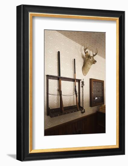 Police Station Gun Rack, Old Cowtown Museum, Wichita, Kansas, USA-Walter Bibikow-Framed Photographic Print