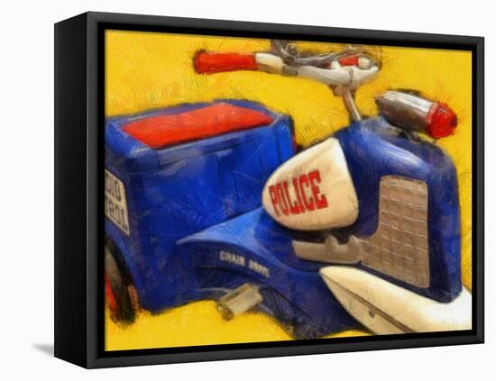 Police Tricycle-Michelle Calkins-Framed Stretched Canvas