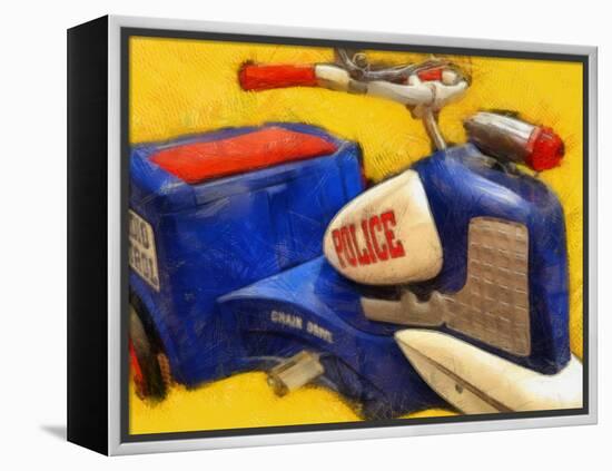 Police Tricycle-Michelle Calkins-Framed Stretched Canvas