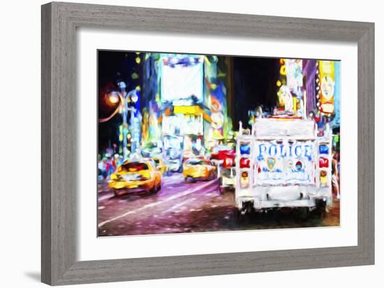 Police Truck - In the Style of Oil Painting-Philippe Hugonnard-Framed Giclee Print