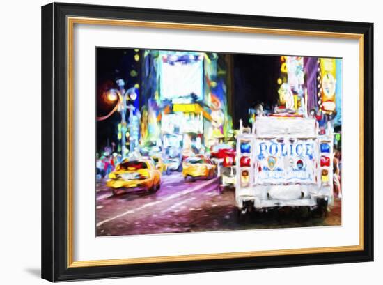 Police Truck - In the Style of Oil Painting-Philippe Hugonnard-Framed Giclee Print