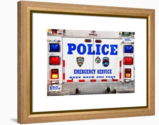 Police Truck, Police Department City of New York, Nypd, US, USA, White Frame, Full Size Photography-Philippe Hugonnard-Framed Stretched Canvas